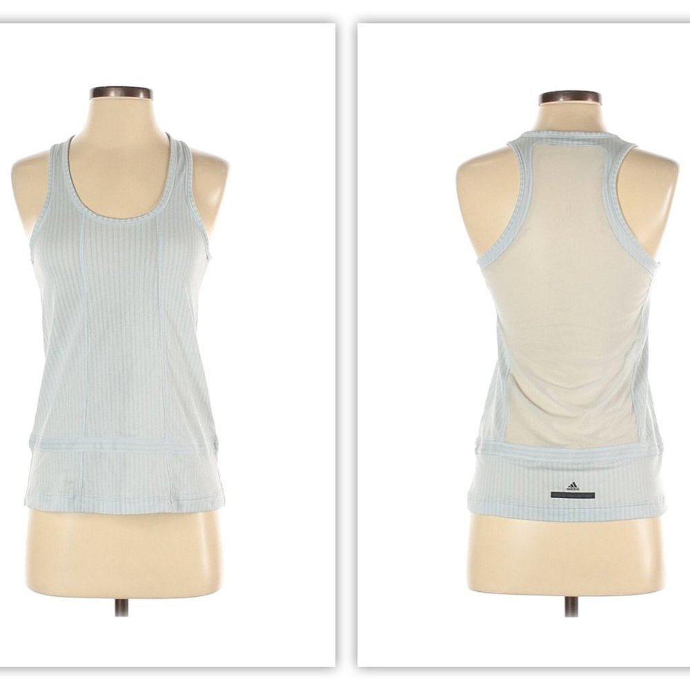 Stella McCartney for Adidas Gray Sheer Back Athletic Top